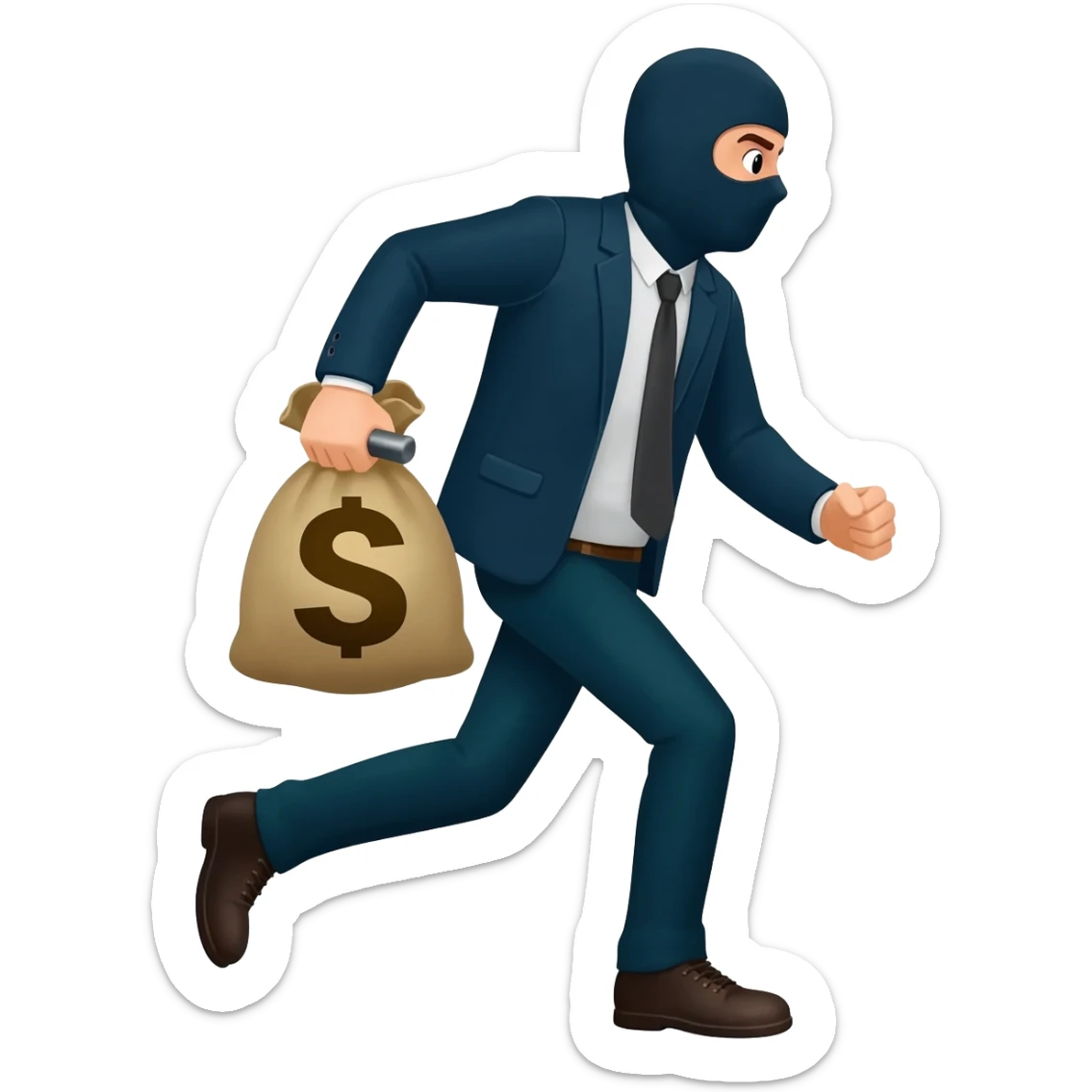 Ladron robando bolsa de dinero sticker
