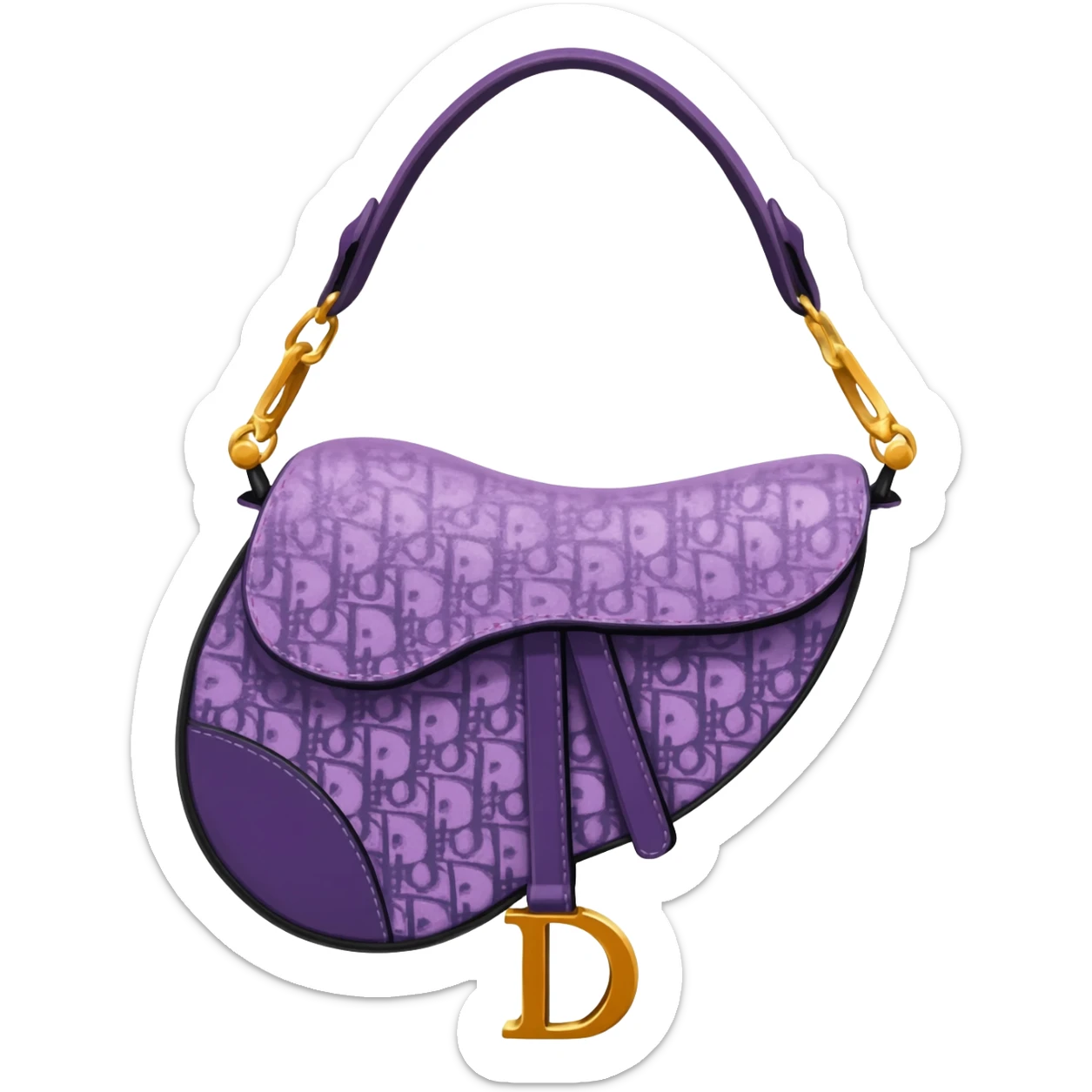 purple dior print saddle bag sticker