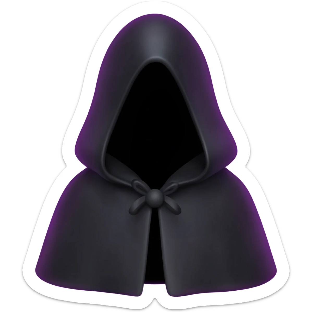 Black cloak with purple aura and boundaries sticker
