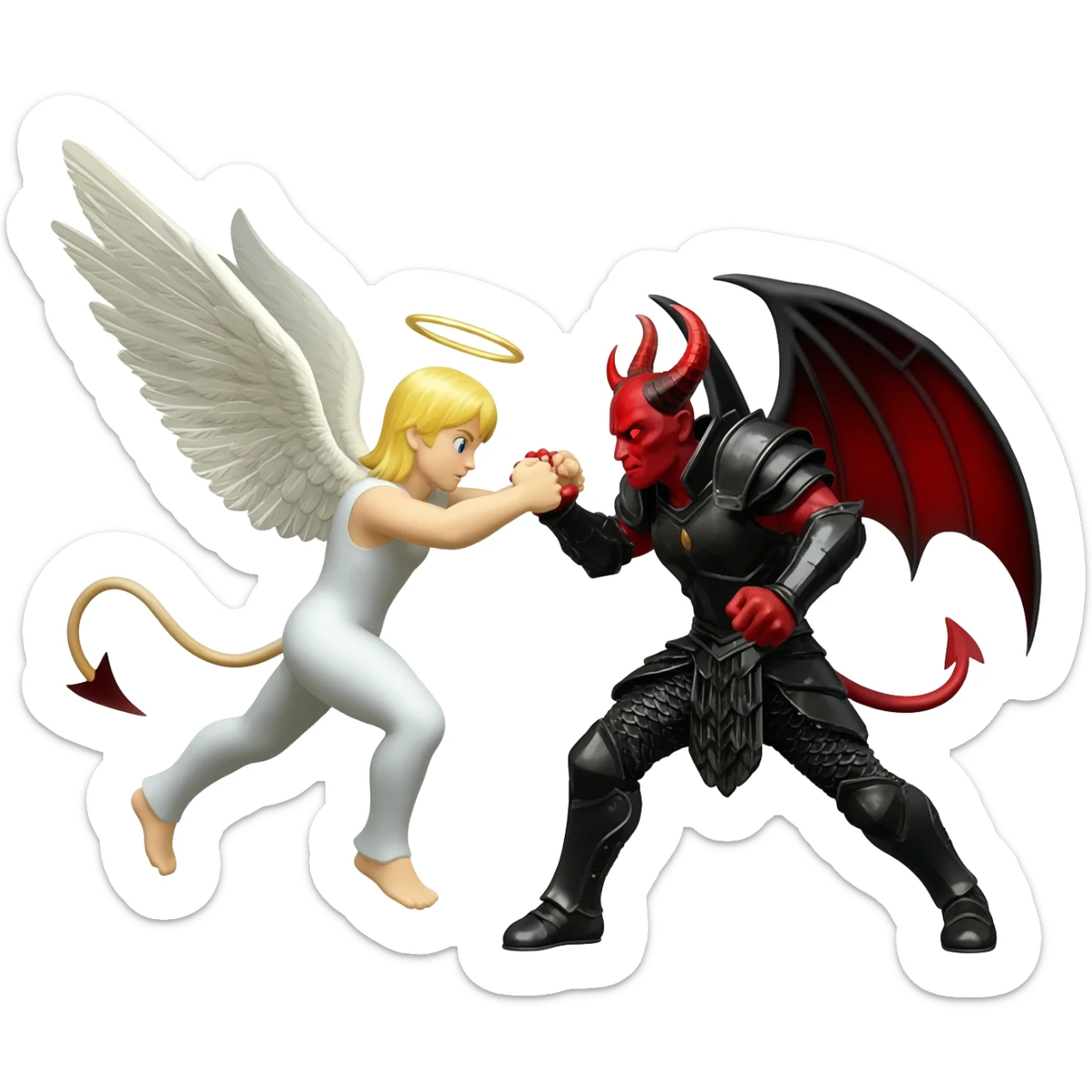 Angel vs demon sticker
