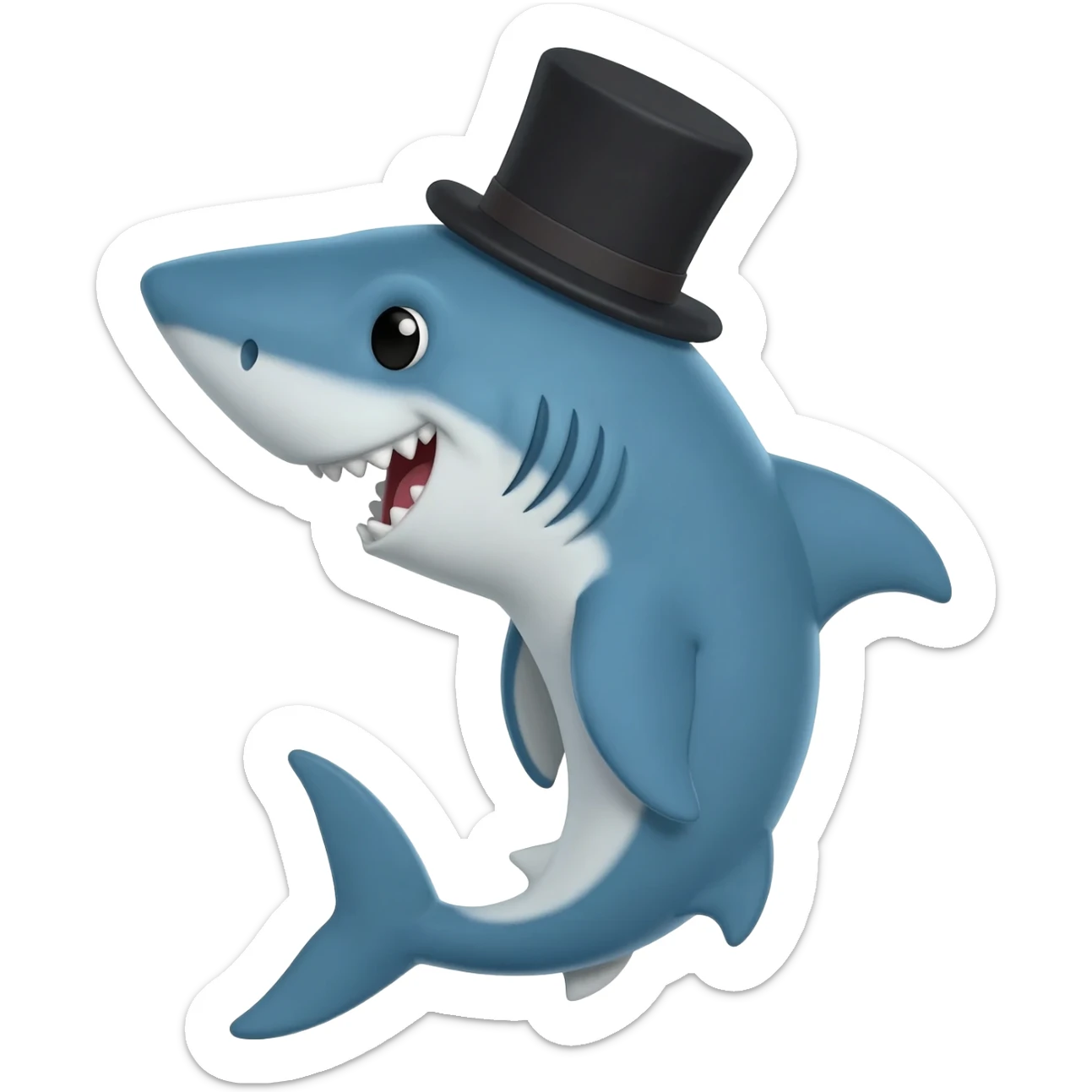 Shark with a top hat sticker