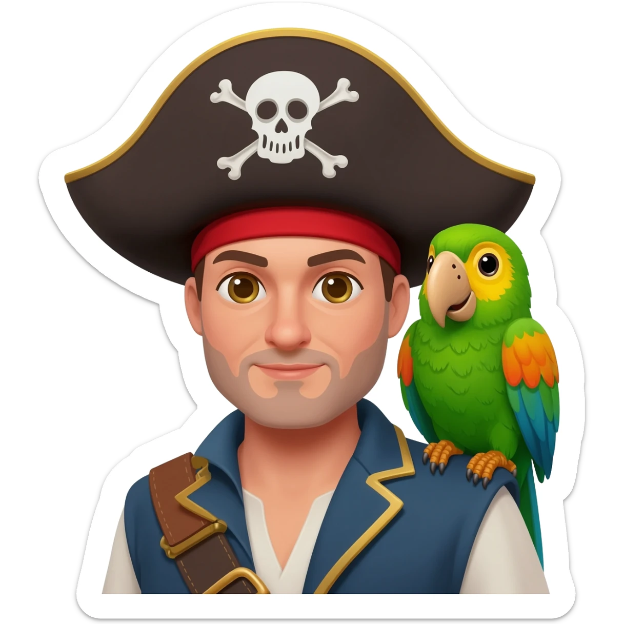 pirate and parrot sticker
