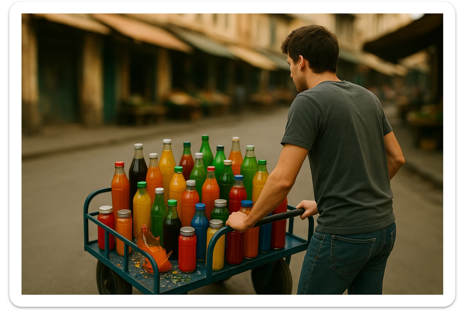 endi shu aravani bir balonchasi singan aka uka esa u ni yonida turganini yuzini ko'rsatmasdan tasvirla sticker