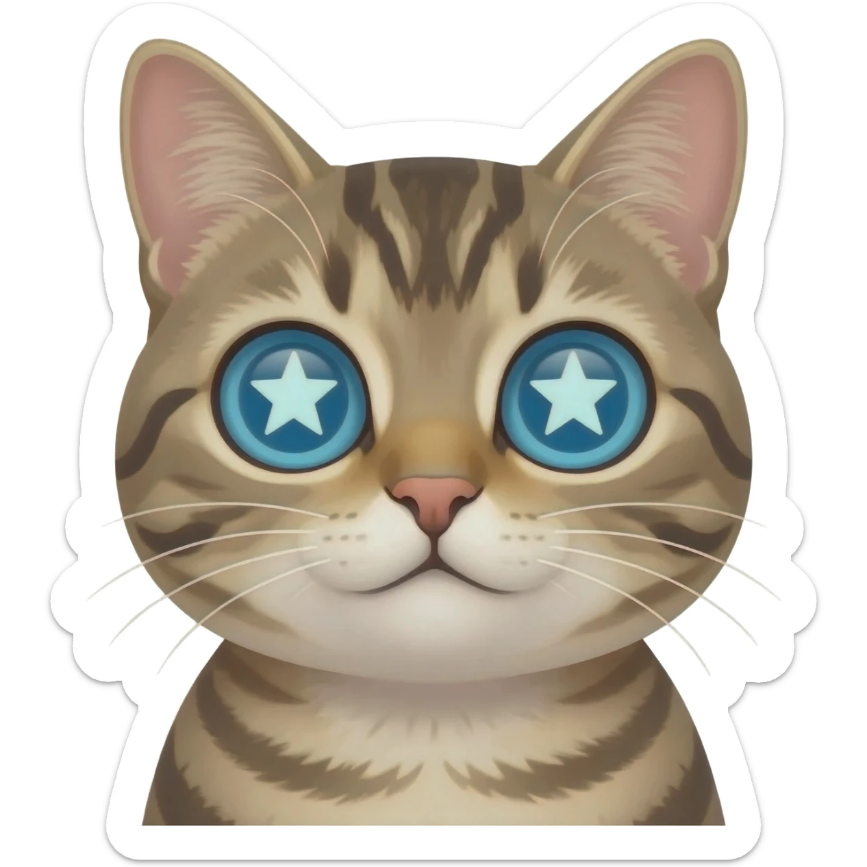 Cat with stars on the eyes sticker