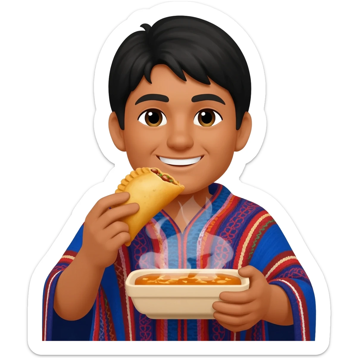 Un tinku Bolivink comiendo salteña Boliviana sticker