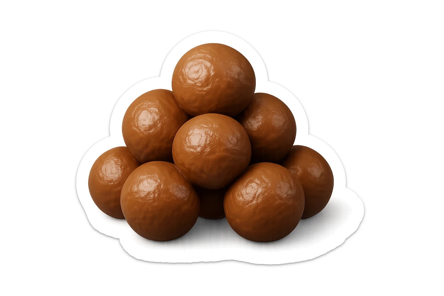 EMOJI STILE IPHONE 3D DI UNa montagna di feci a palline stile emoji iphone E FALLO MOLTO REALISTICO IN 3D sticker