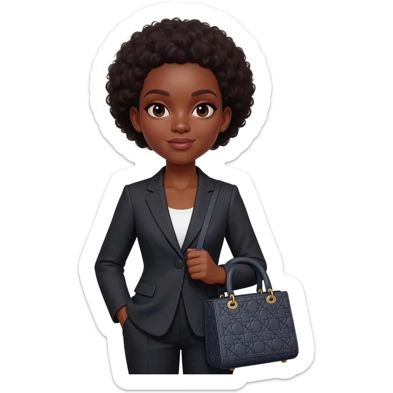 black lady dior bag sticker