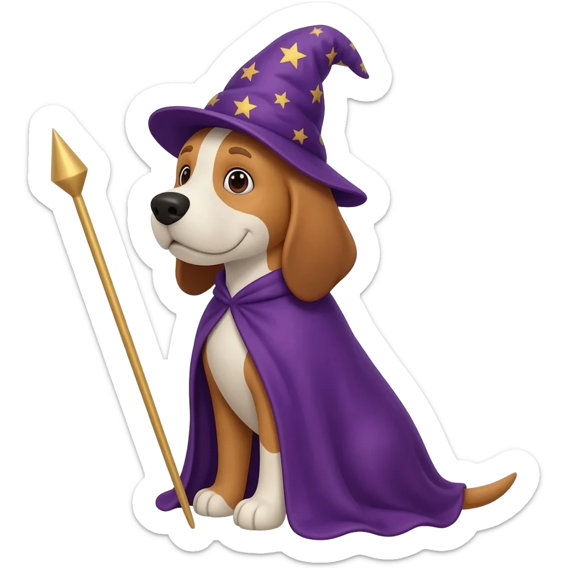 Dog wizard sticker