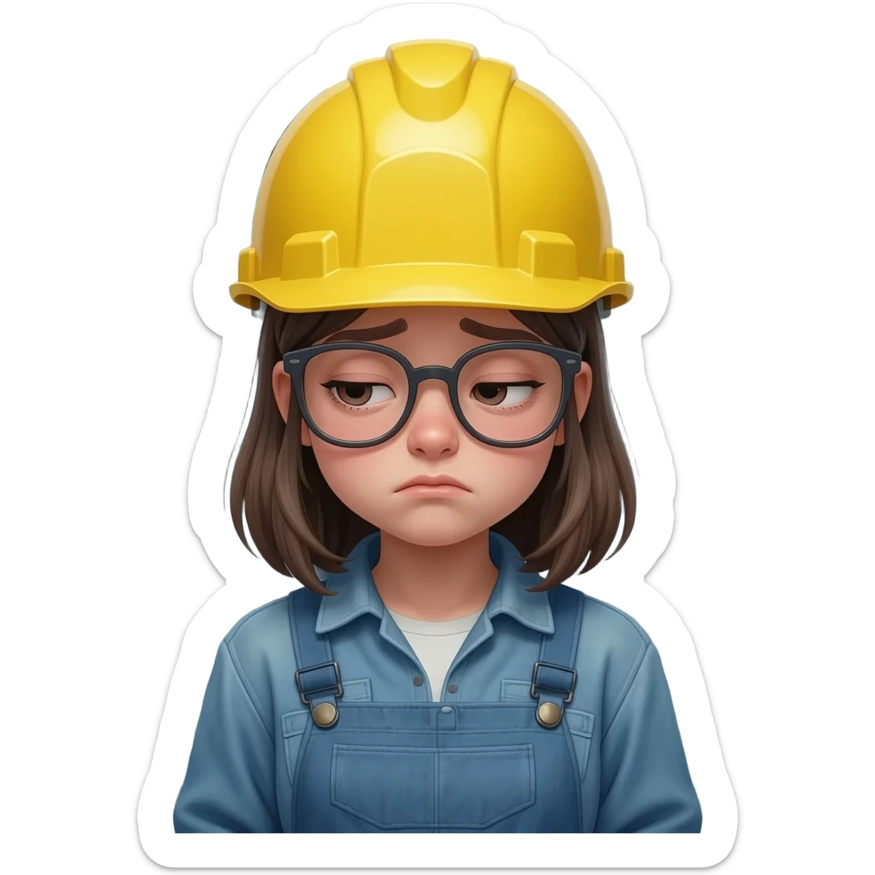 girl being a wage labor to be—burdensome, unenjoyable, and uncaring— sticker