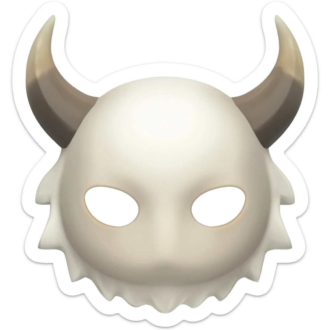 Hilichurl creature from Genshin Impact, wearing a white round mask with horns  sticker