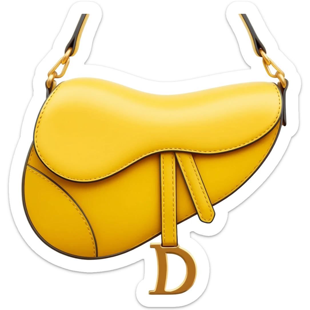 yellow dior saddle bag sticker