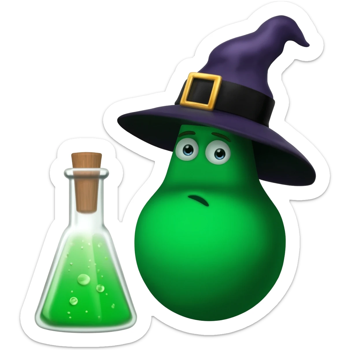 green witch cooking potion sticker