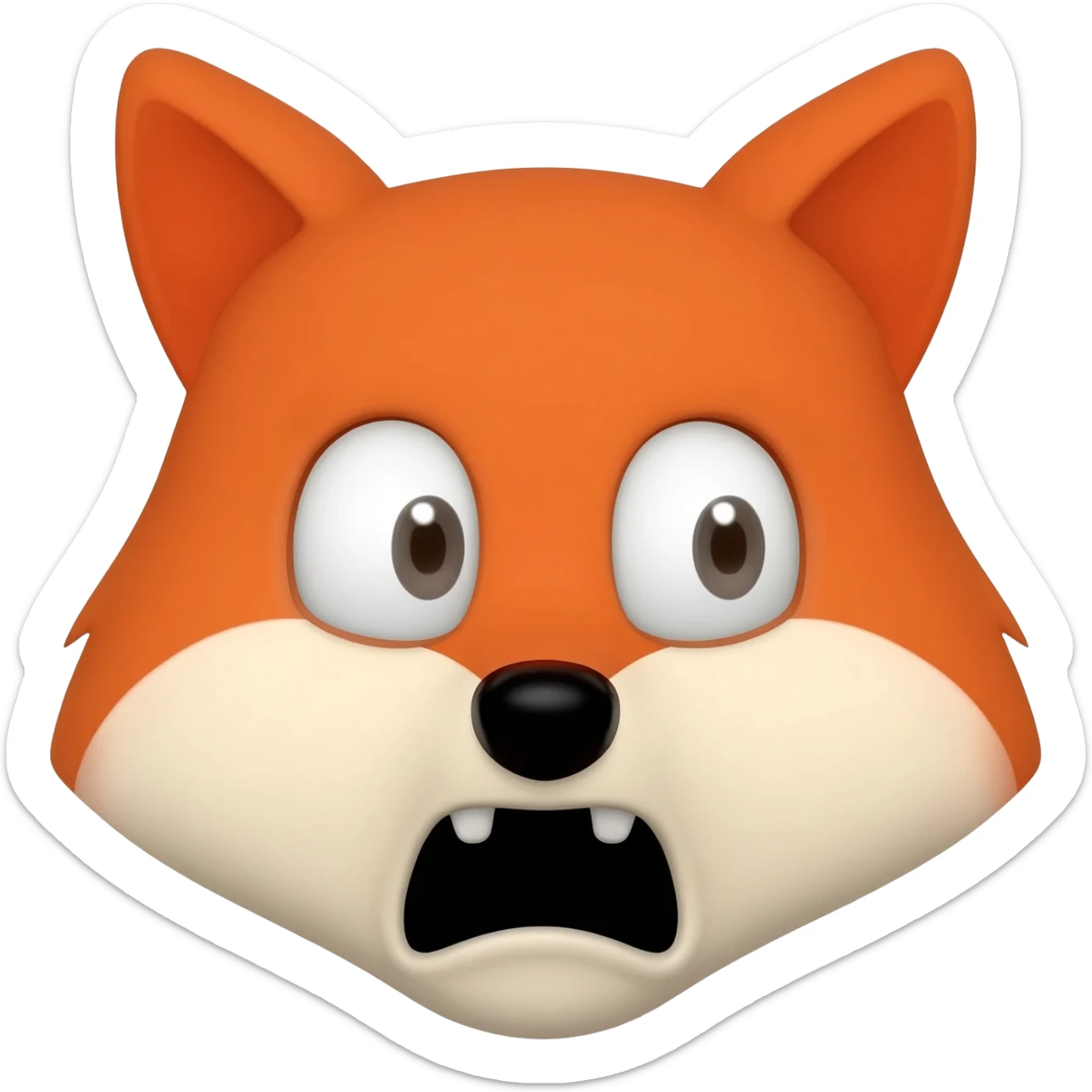 fox scared face sticker