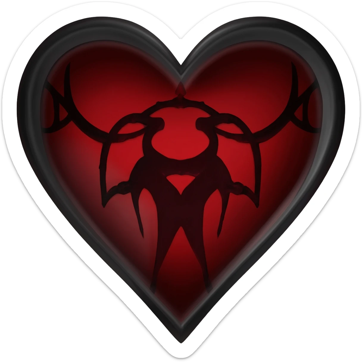 Gothic black and red heart sticker
