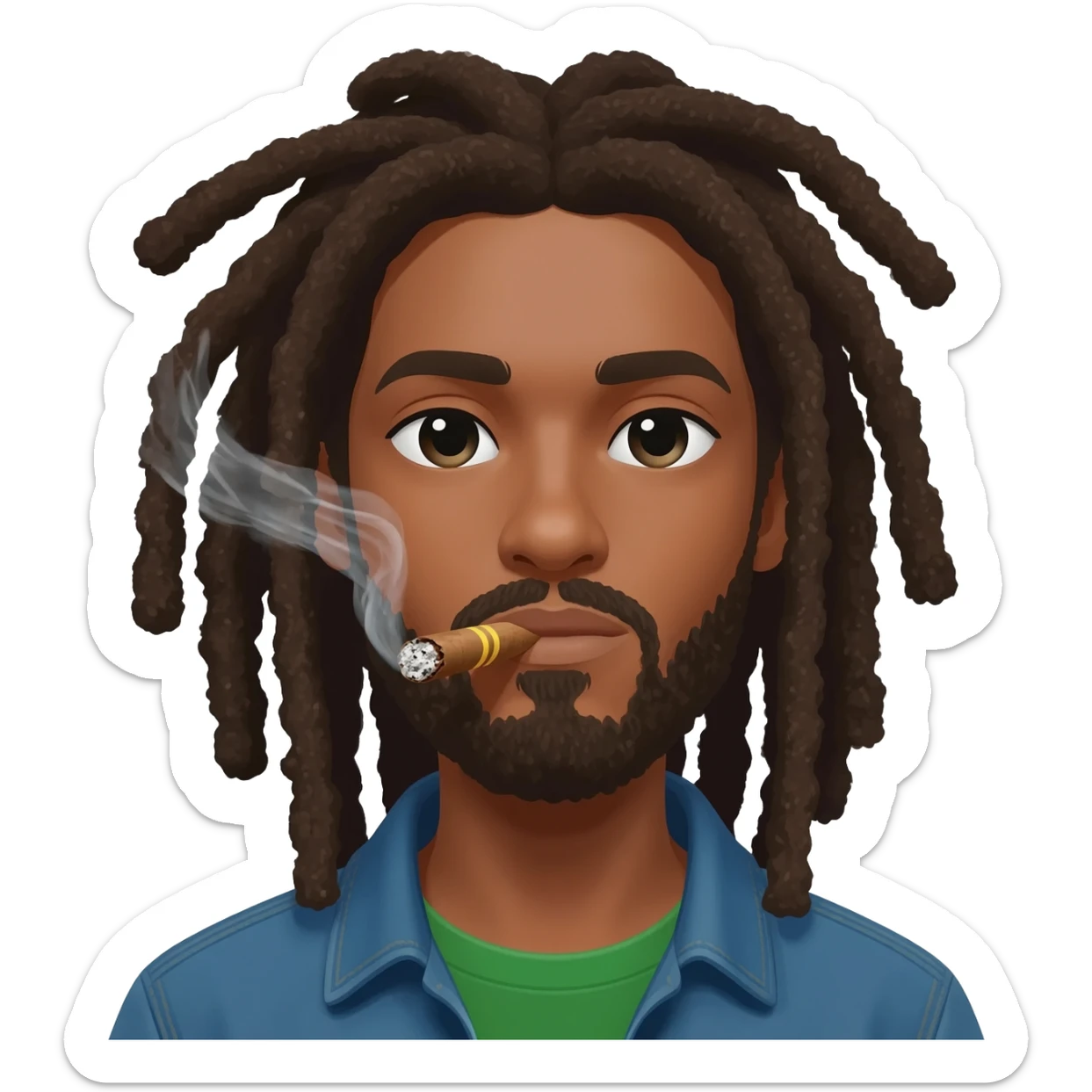 Rasta smoking a blunt sticker