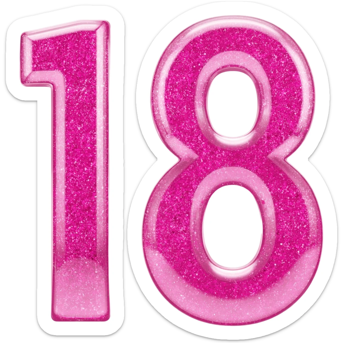 numeros pink vidro glitter sticker