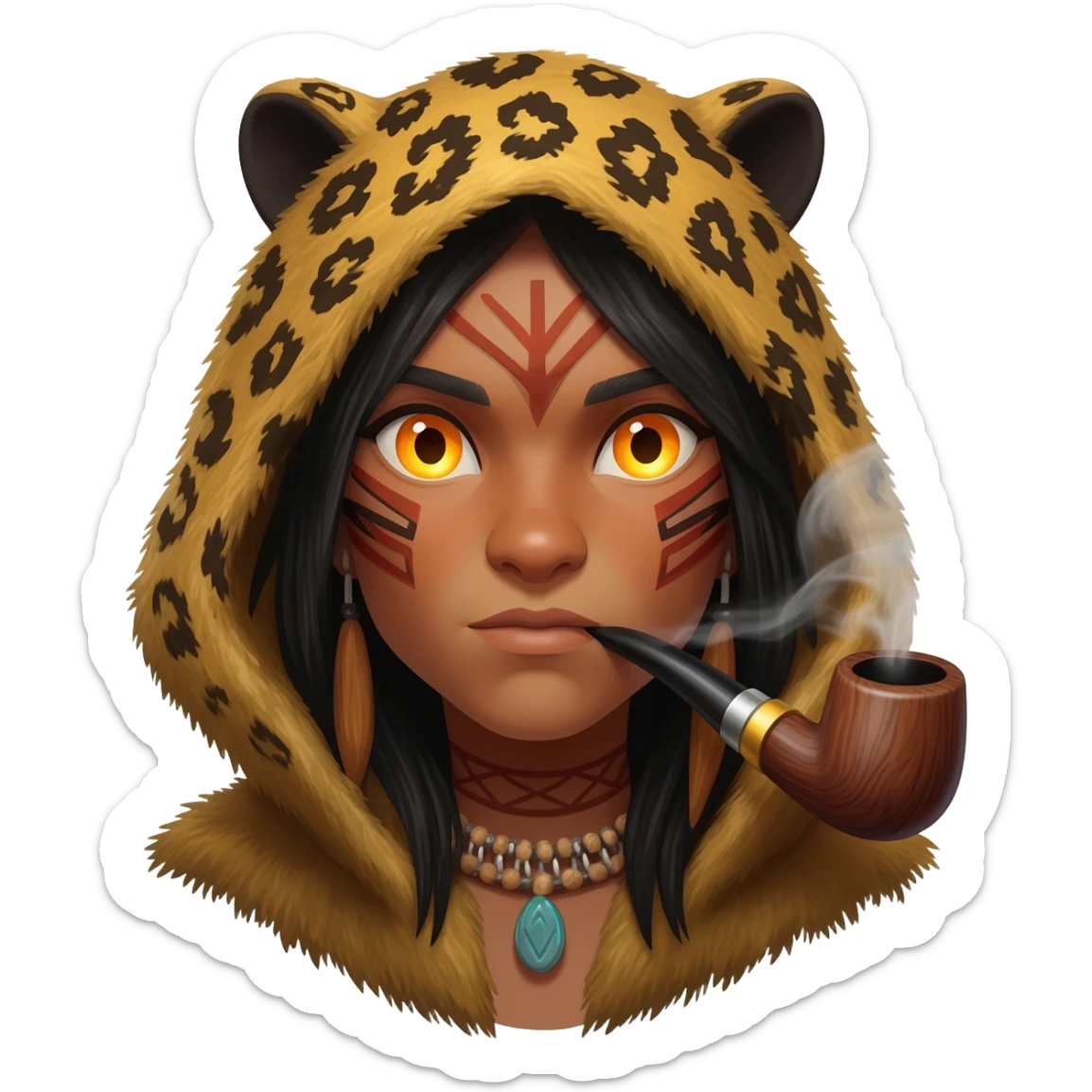 jaguar shaman fumando pipa sticker