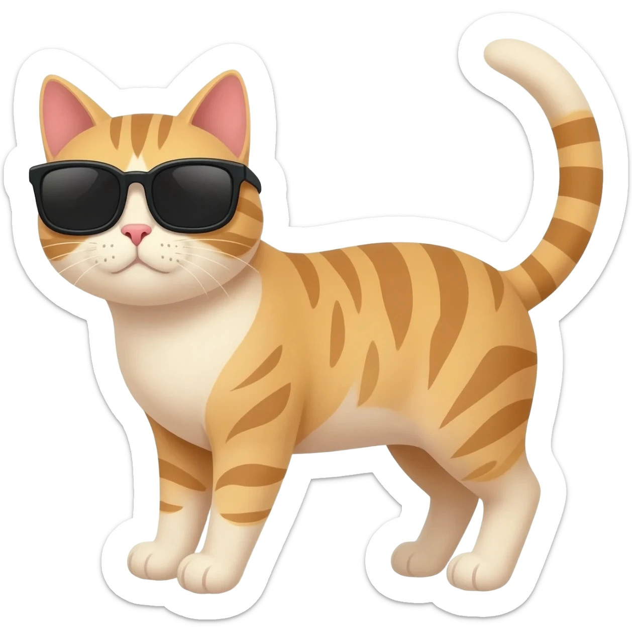 Cat wearing sunglasses sticker