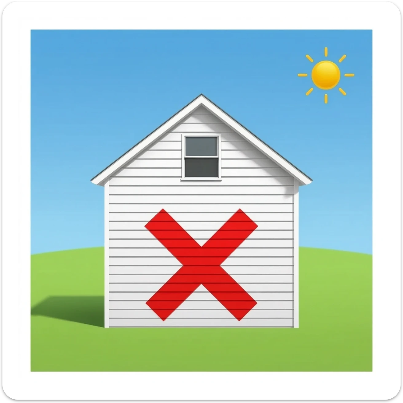 HOUSE WITH AN X sticker