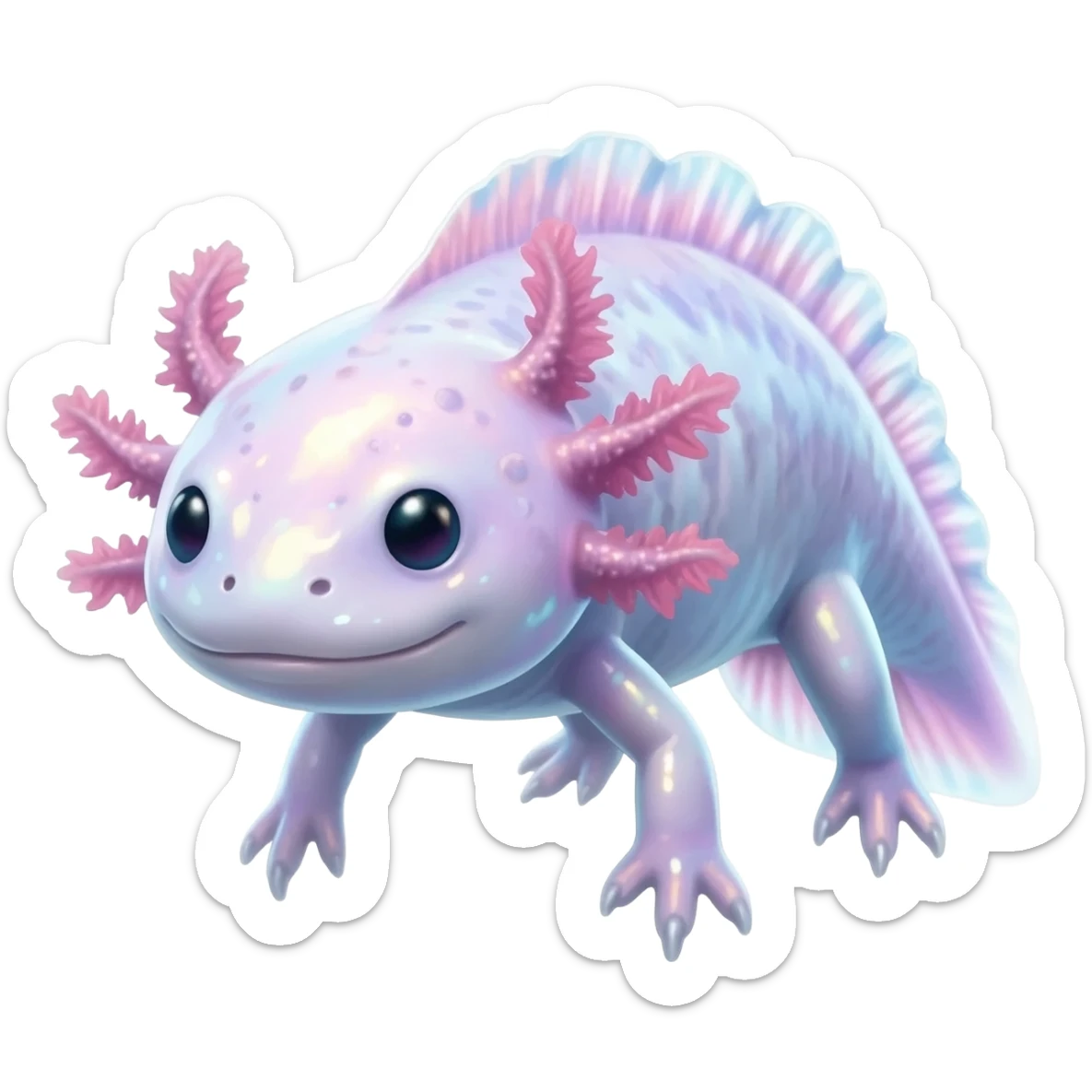 shimmering shiny Tadpole-Axolotl-Cat-Fish-hanimal-hybrid-creature sticker