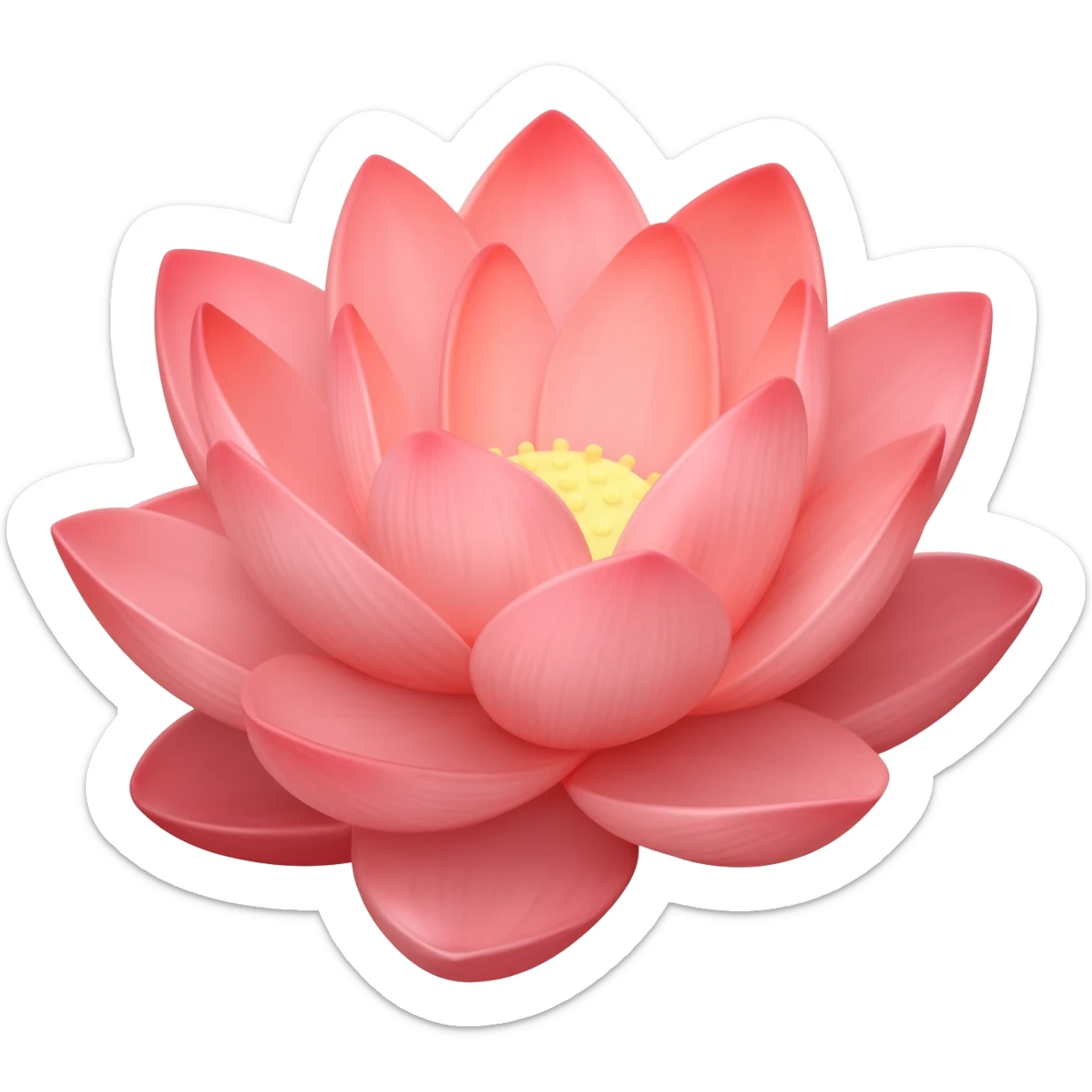 Coral color hyperrealistic lotus sticker