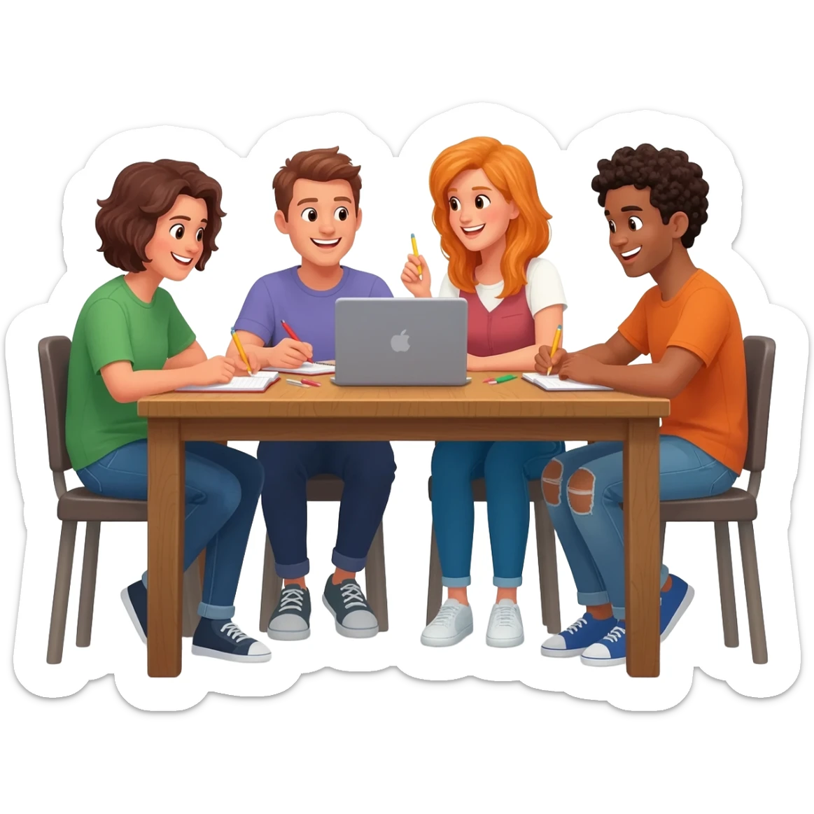 friends wite sticker