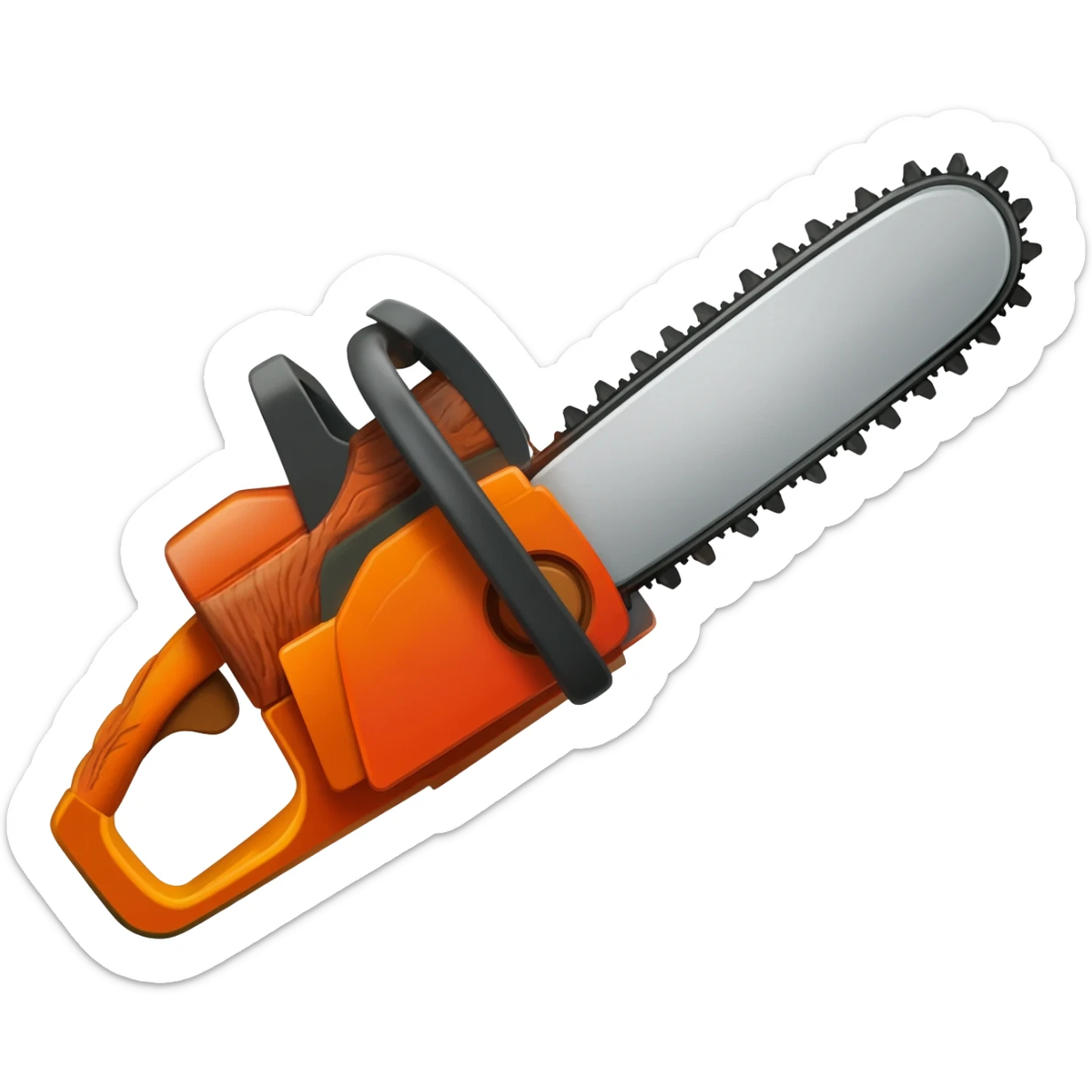 Chainsaw and wood sticker