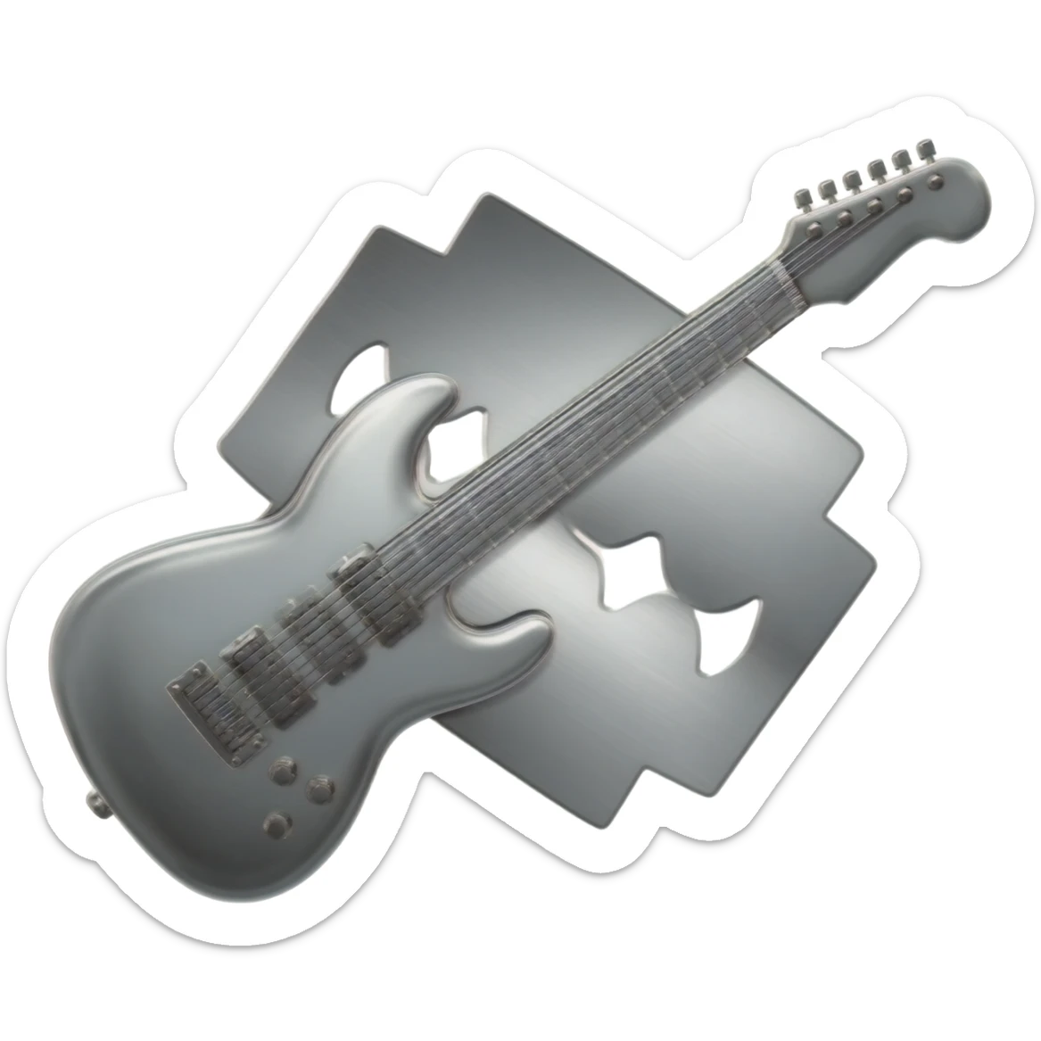 MGK razor blade silver guitar sticker