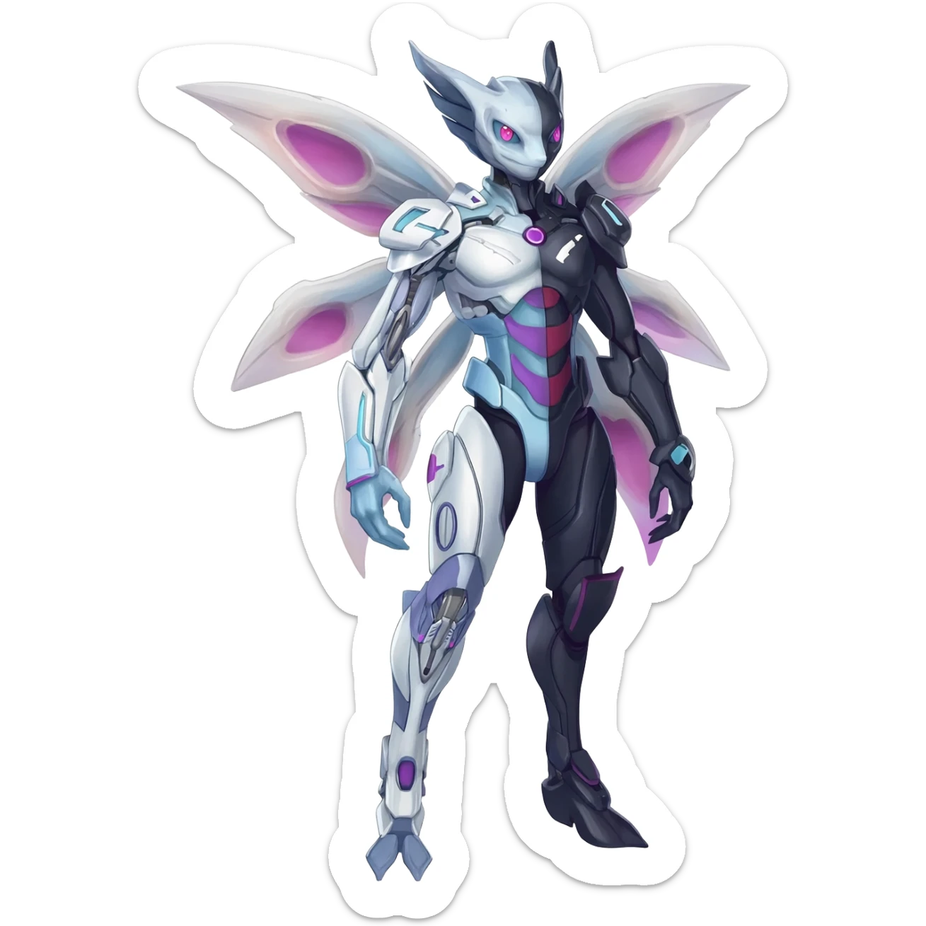 Futuristic Meloetta-Celebi-Fionbri-Protogen-Pokémon-Digimon-Fakémon-fusion-hybrid-creature sticker