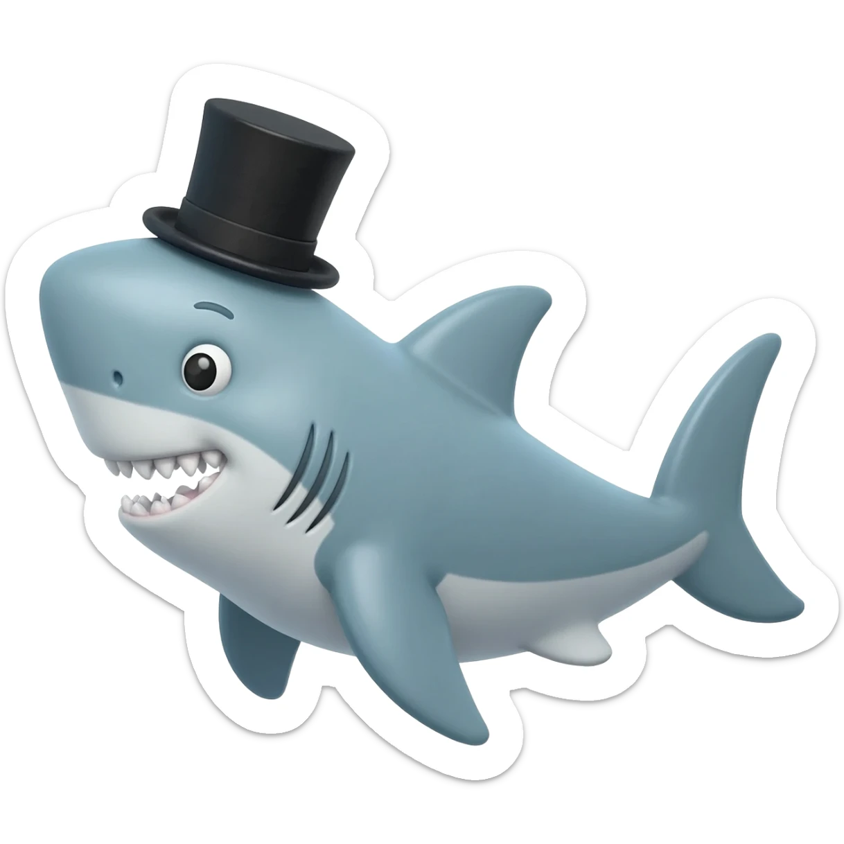 Shark with a top hat sticker