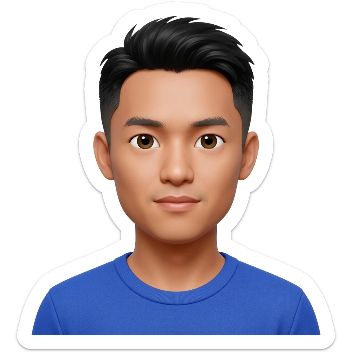 Filipino man at 25 years old fade hair cut  sticker