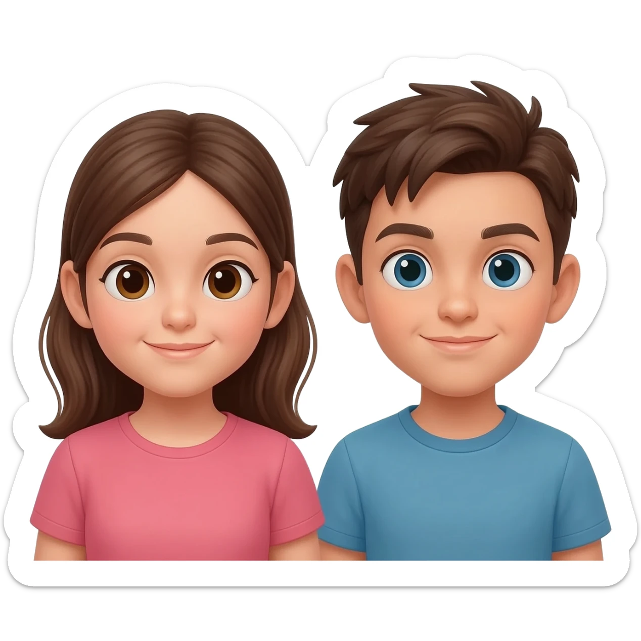 Girl and boy sticker