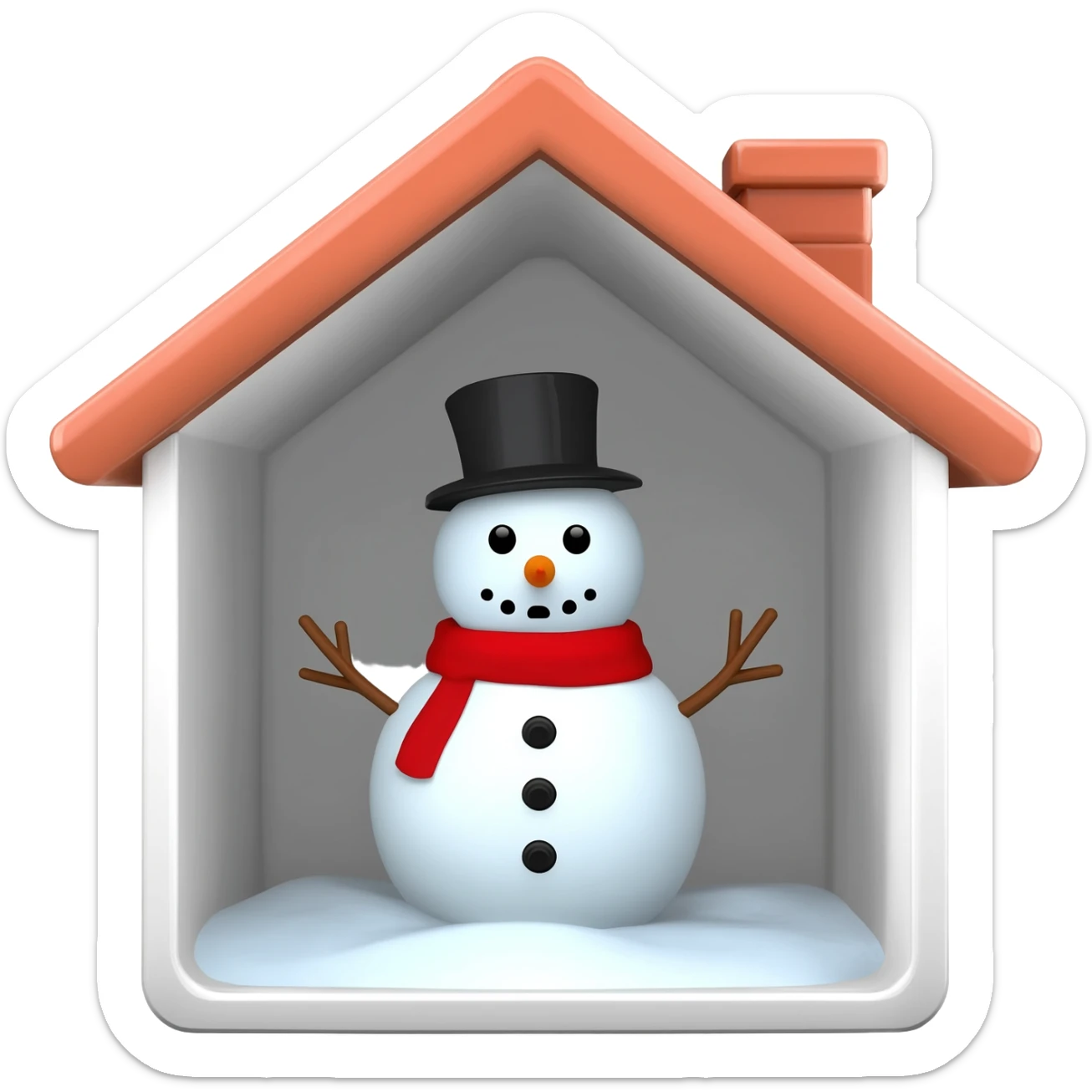 Make me a snowman inside a house sticker