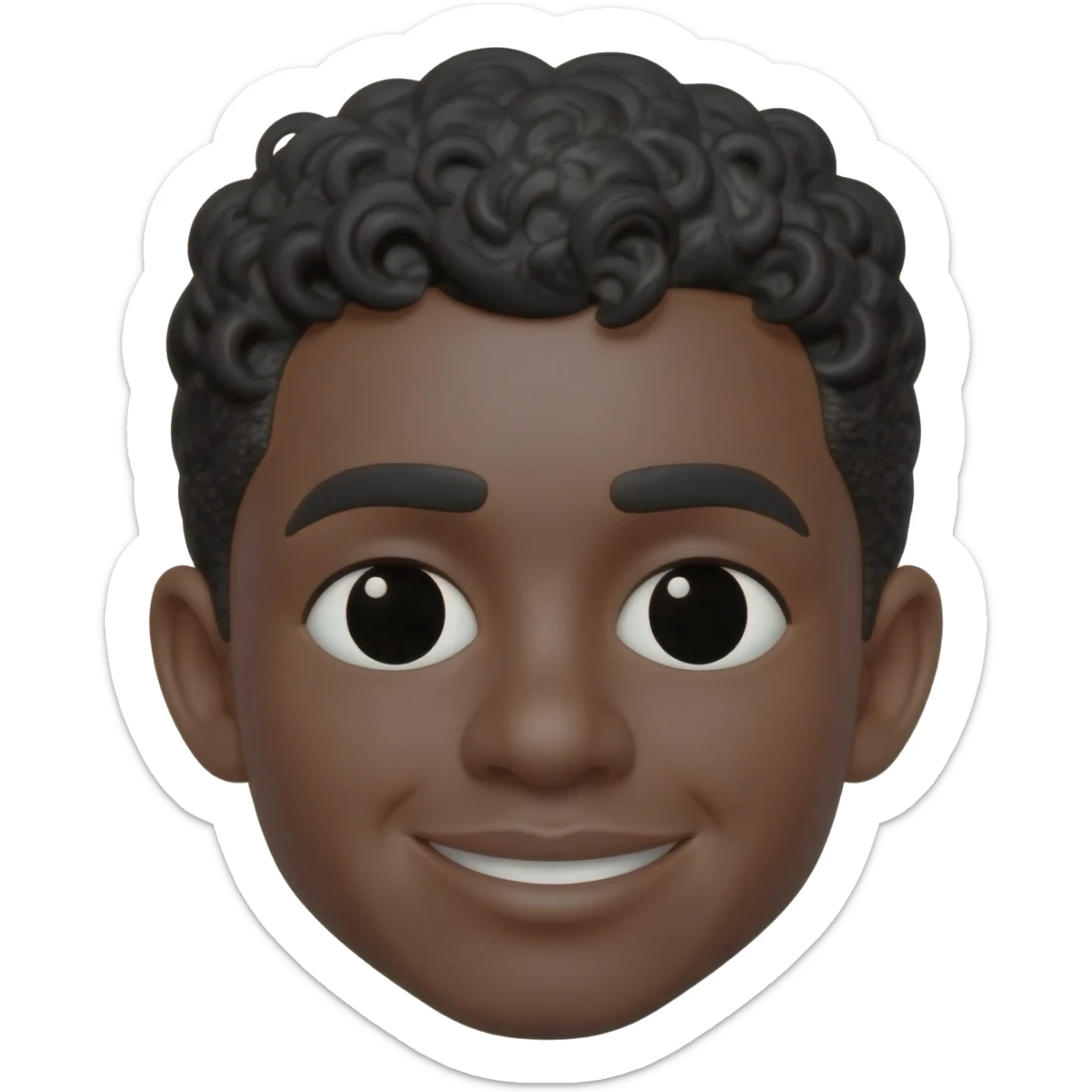 Black man memoji with waves short hair cut sticker