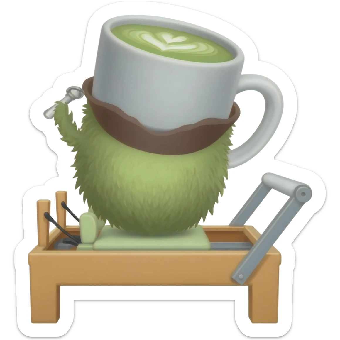 Labubu matcha coffee is in a reformer furry labubu machine Pilates ritm sticker