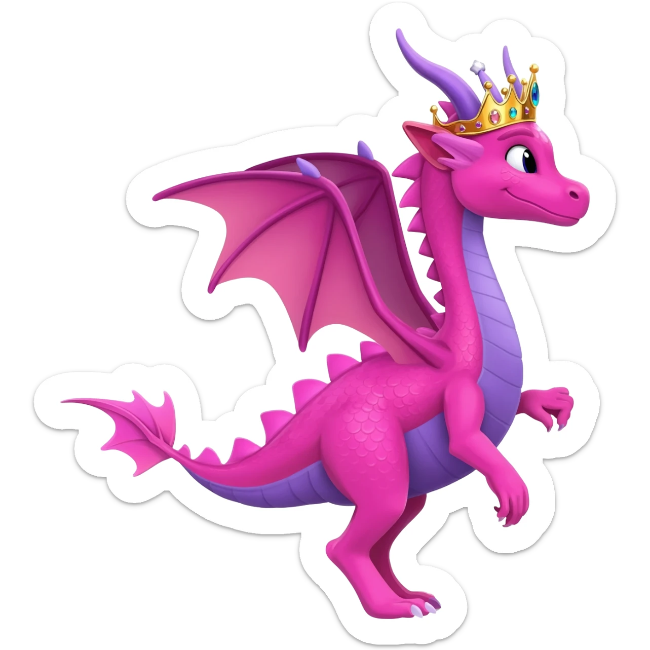 Dragon with a tiara sticker