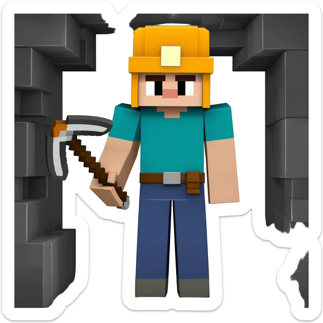 Minecraft mining sticker