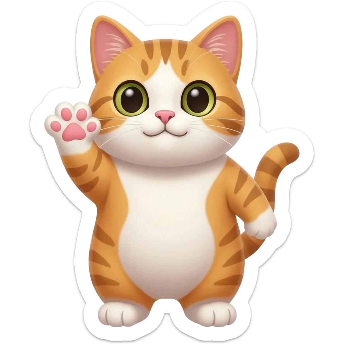 Cat waving hand sticker
