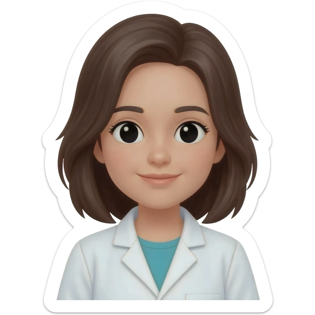 Una chica con bata blanca sticker