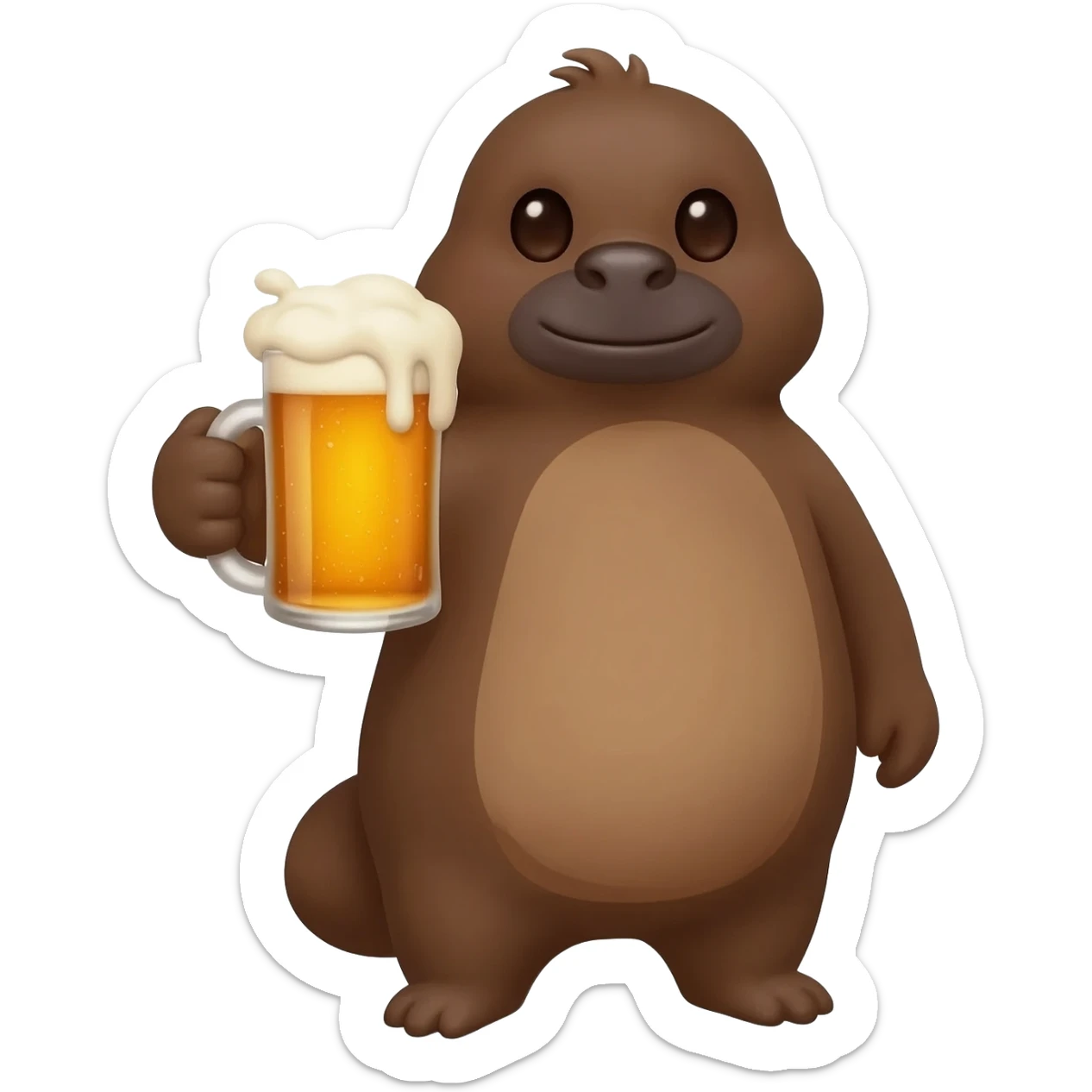 Caca qui bois une bière sticker