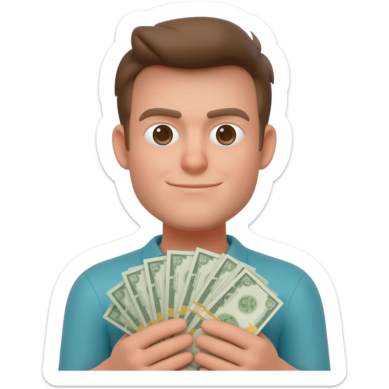 person carrying money sticker