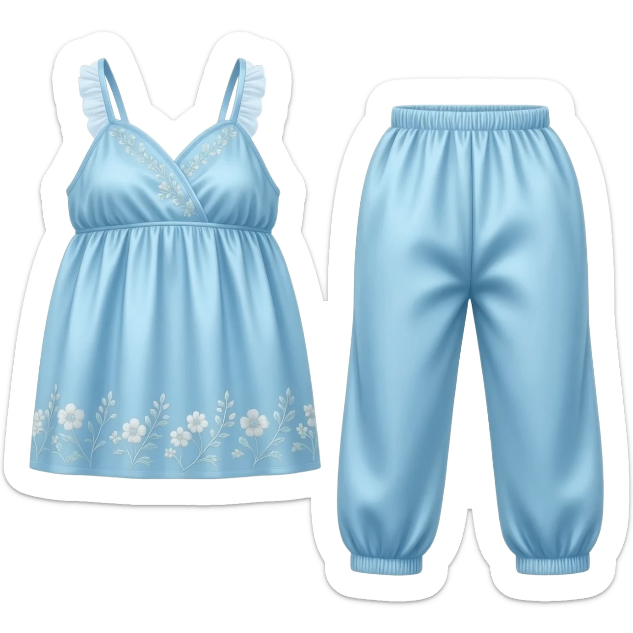 Baby camisole satin pajamas set sticker
