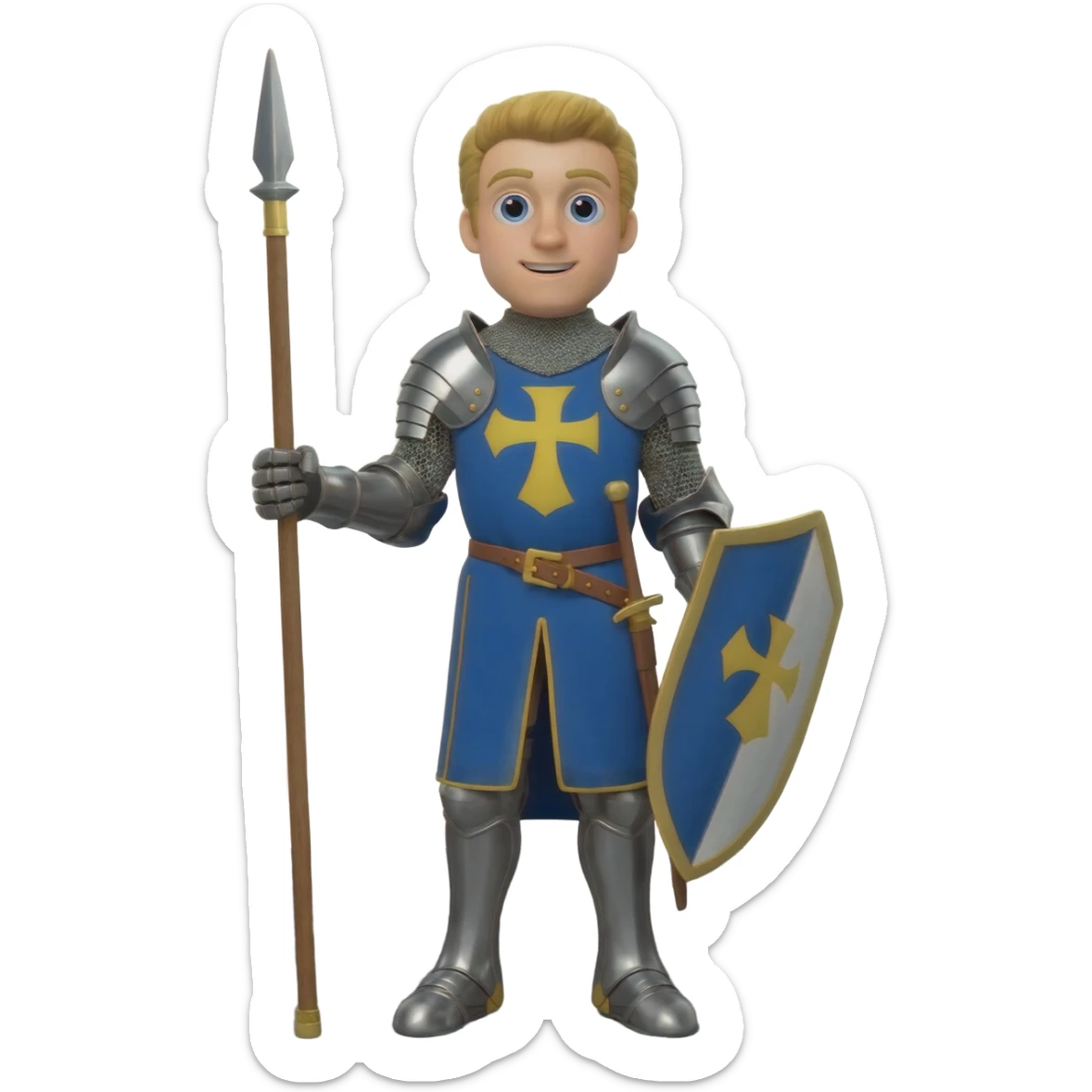 happy knight medieval, full size sticker