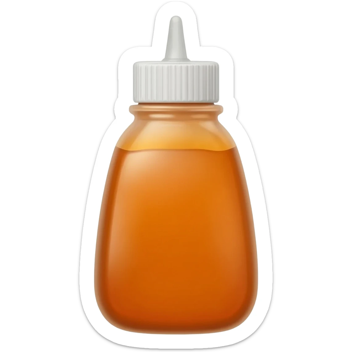 orange syrup sauce in a clear small upright squeeze bottle sticker