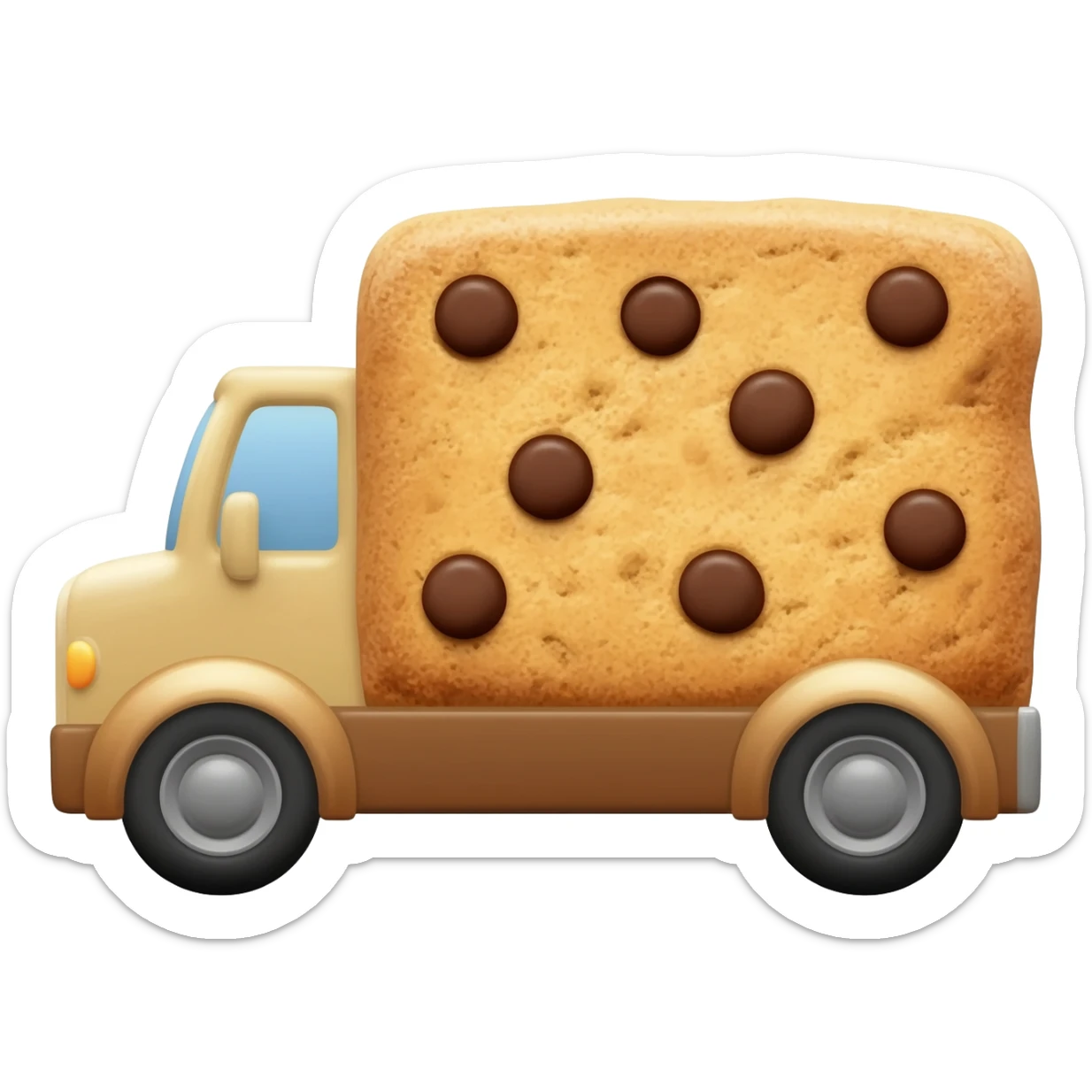 Girl scout cookie truck in the shape of a cookie sticker