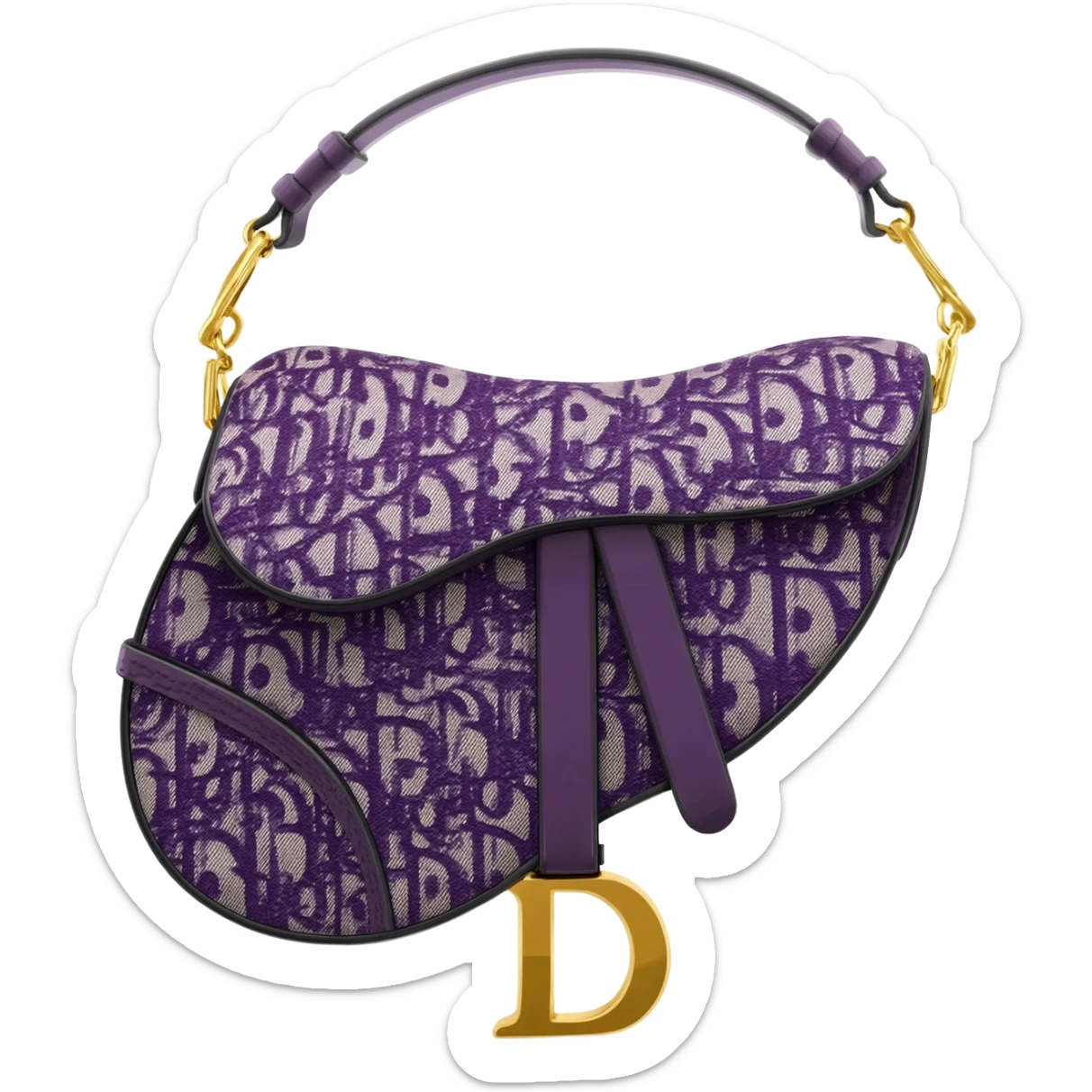 purple dior print saddle bag sticker