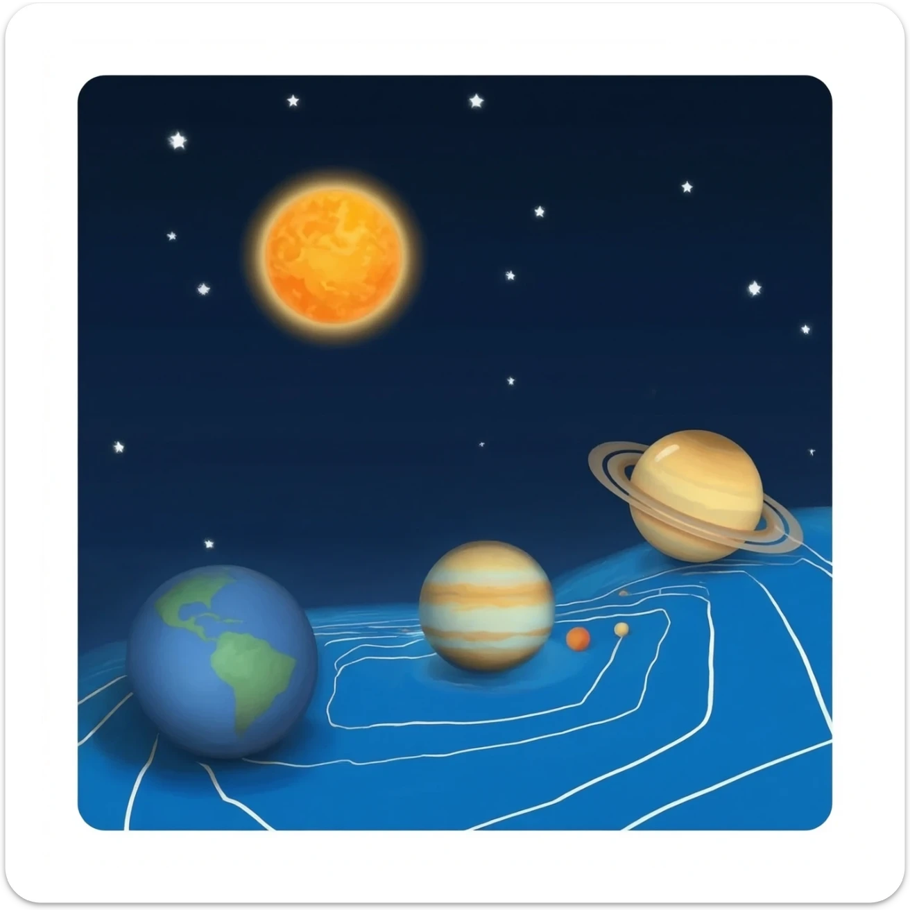 A solar system sticker