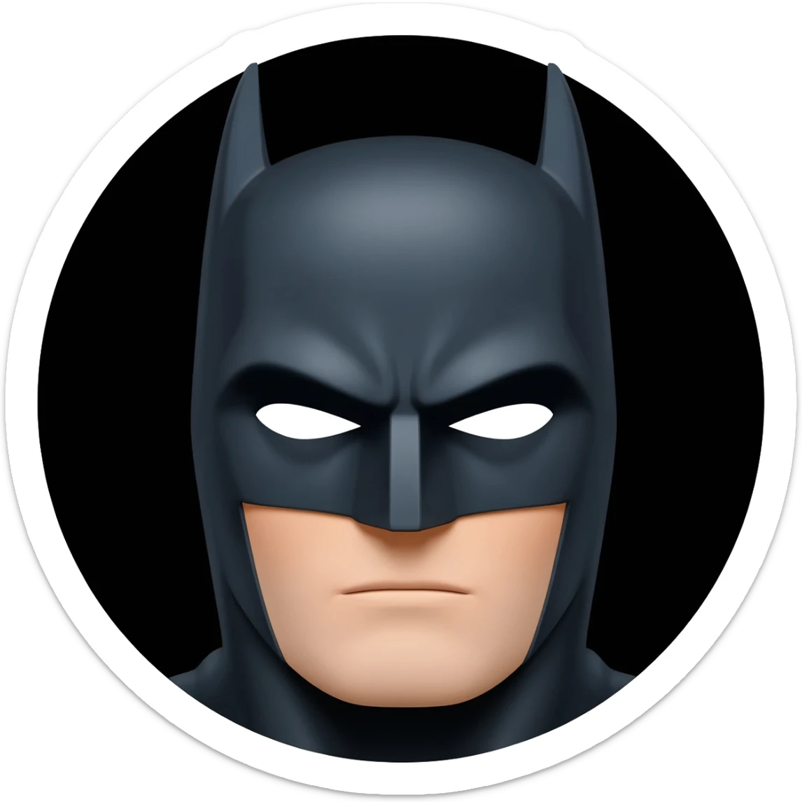 Batman, apple genmoji style, round face sticker