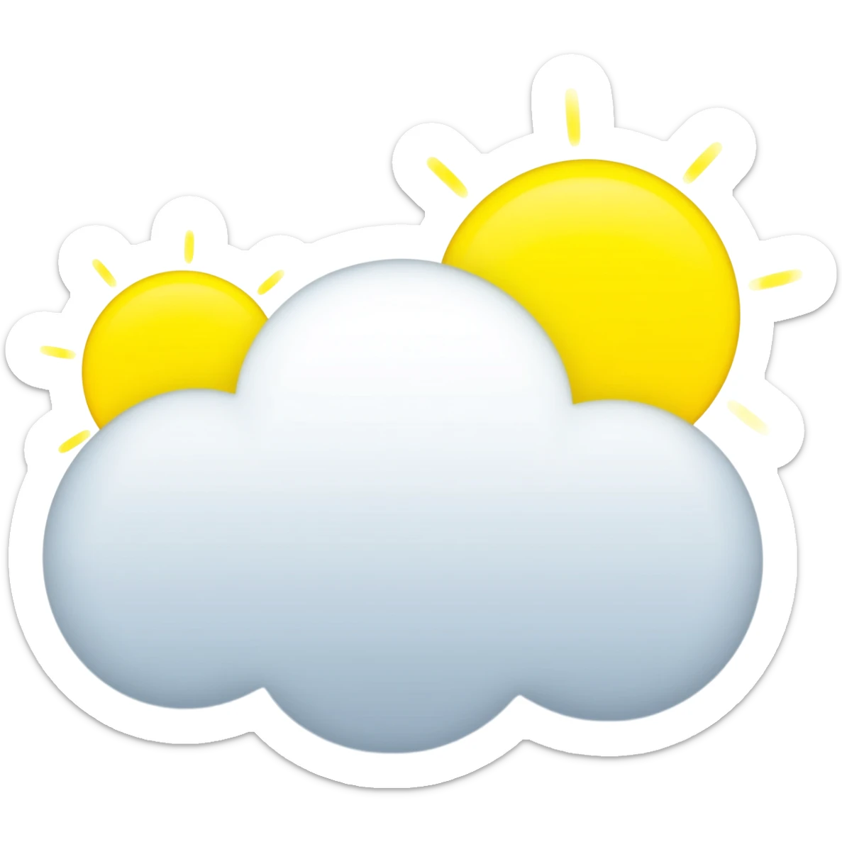 I need weather emojis that is a ☁️ a cloud with ☀️ ☀️ a more emoji cloudy mood emoji and small weather images and all of them should be white in colour sticker