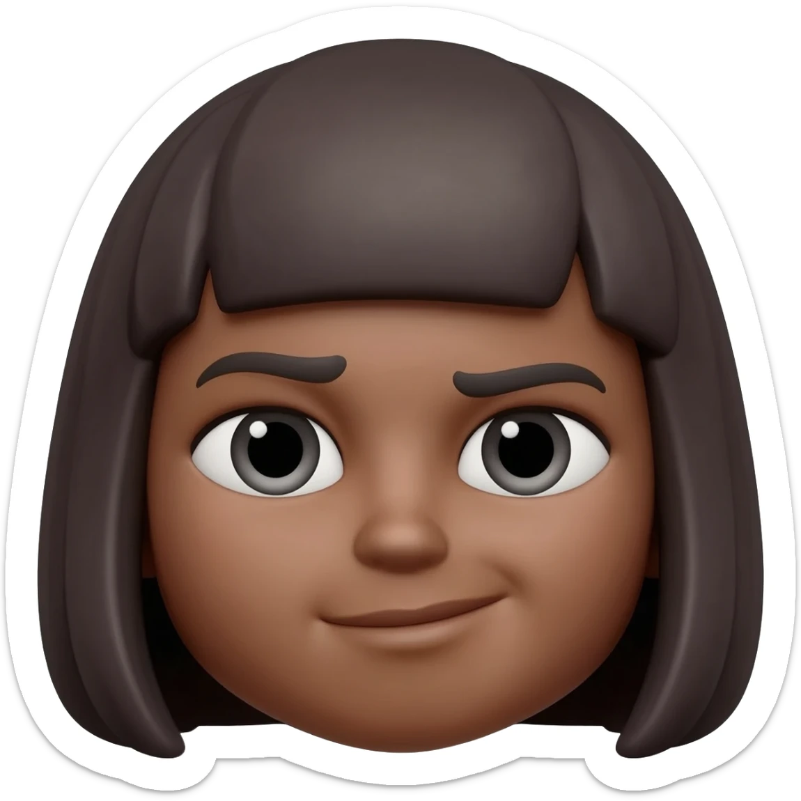 Brune aux cheveux coupe carré Memoji IOS  qui prend son temps sticker
